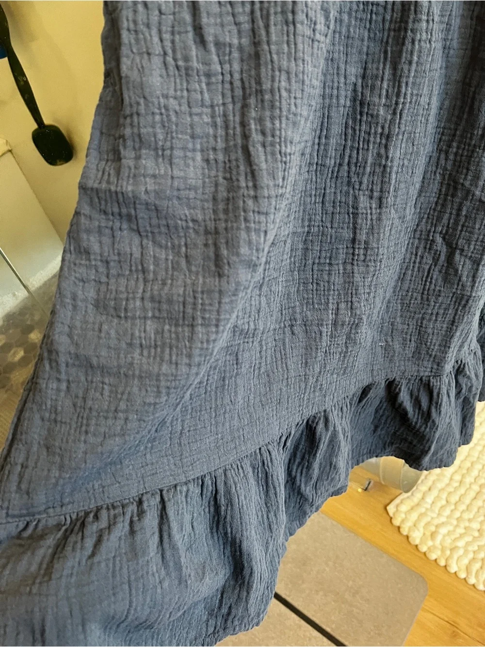 Pact Organic Blue Cotton Gauze Tiered Dress - Women - Picture 3 of 3